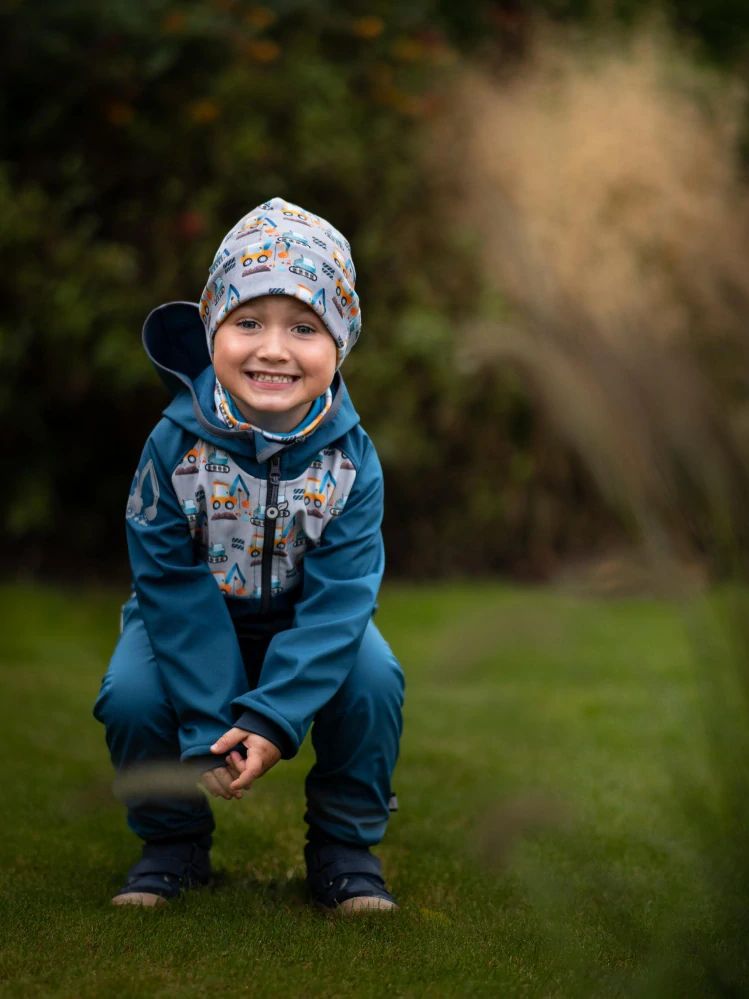 Unuo Dětská čepice fleecová Sport Bagry S (45-48 cm)