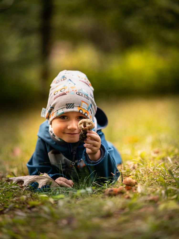 Unuo Dětská čepice fleecová Homeless Bagry M (49-52 cm)