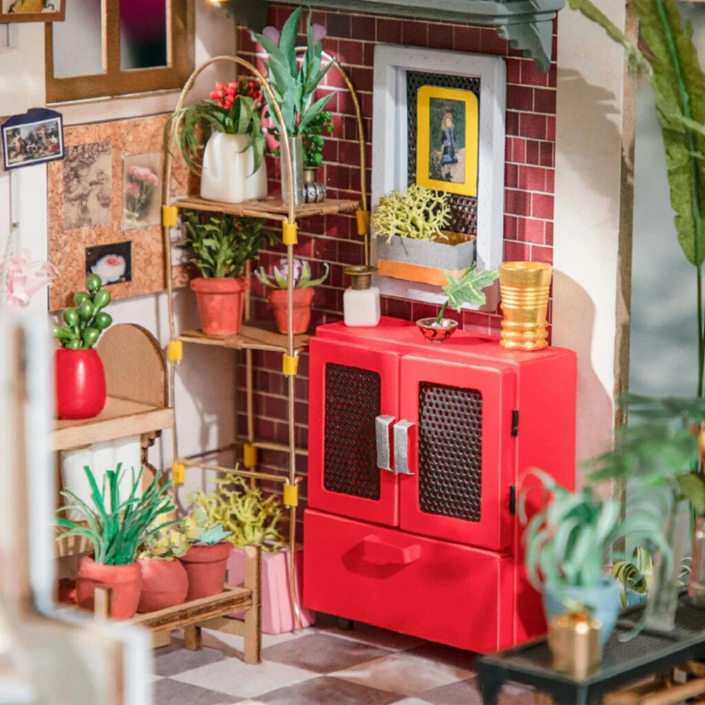 RoboTime 3D dřevěná skládačka Miniatura domečku Květinářství