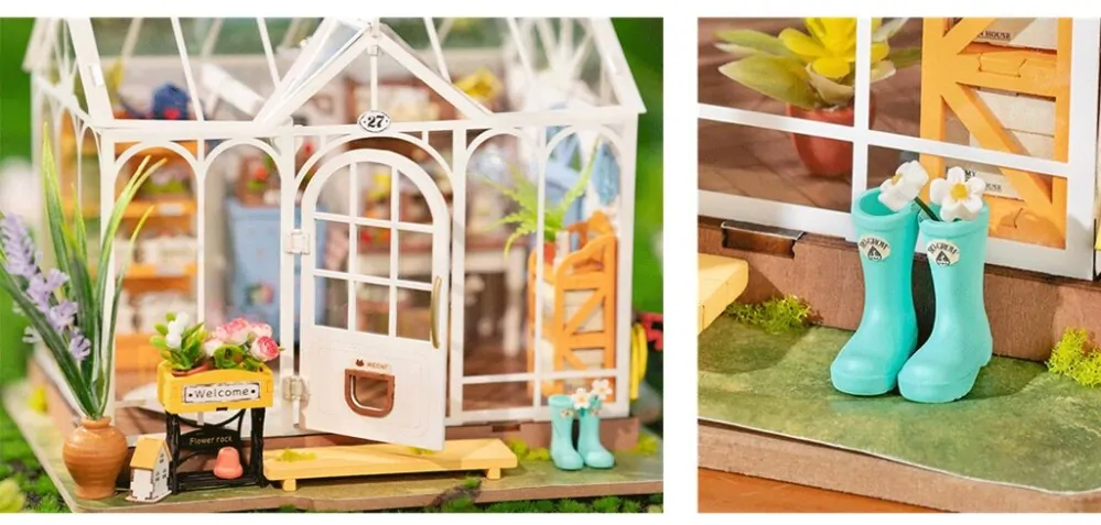 RoboTime 3D dřevěná skládačka Miniatura domečku Vysněný zahradní dům