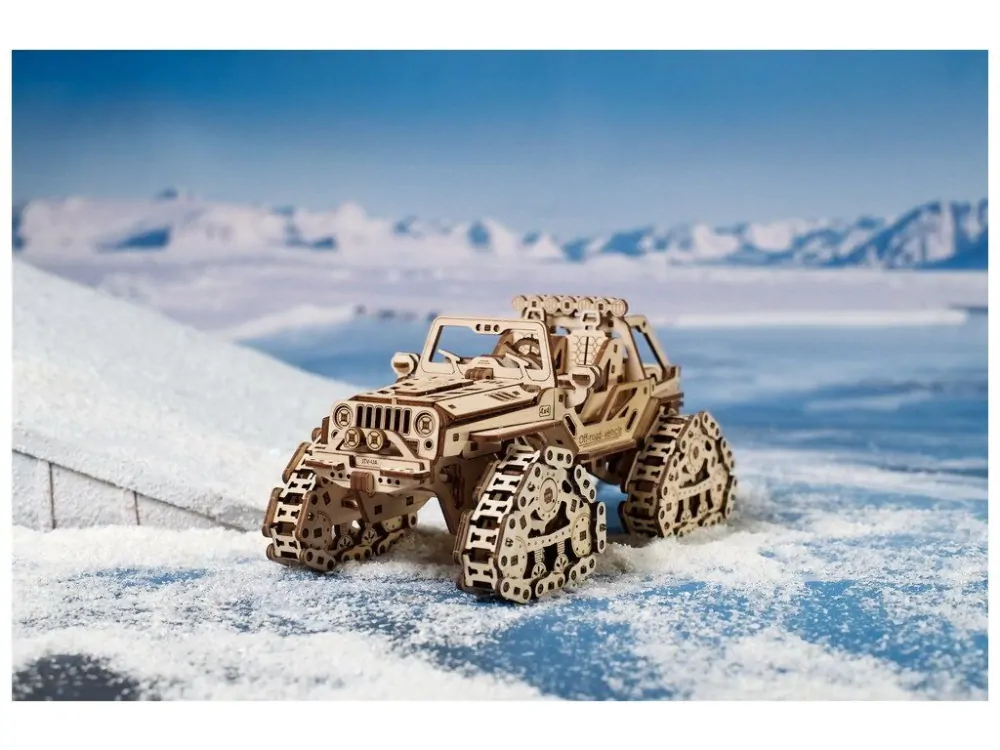 Ugears 3D dřevěné mechanické puzzle Pásové terénní vozidlo