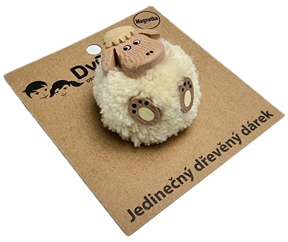 2Kids Toys Dřevěná magnetka velká pompon Ovce