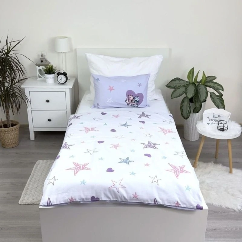 JERRY FABRICS Povlečení do postýlky Lilo and Stitch Purple baby Bavlna, 100/135, 40/60 cm