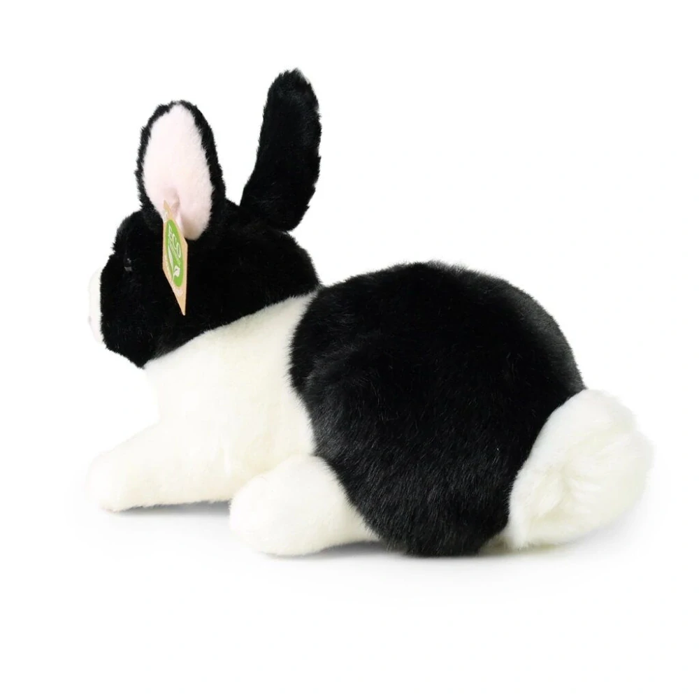 Rappa Plyšový králík bílo-černý ležící 23 cm ECO-FRIENDLY