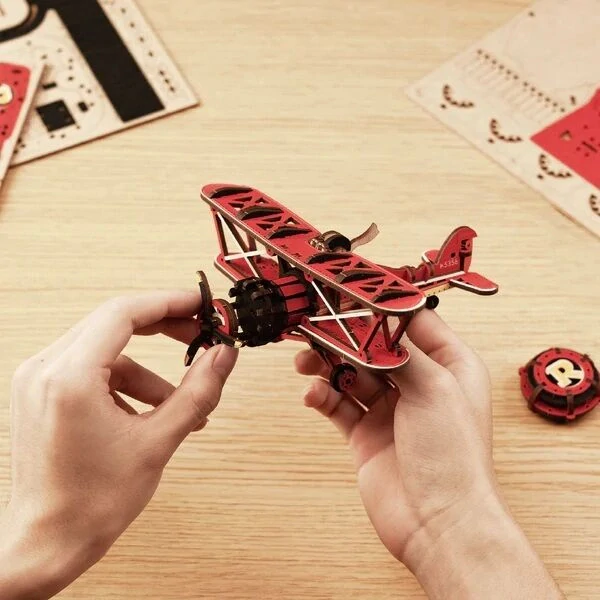 RoboTime 3D mechanická skládačka Dvojplošník s kyvadlem