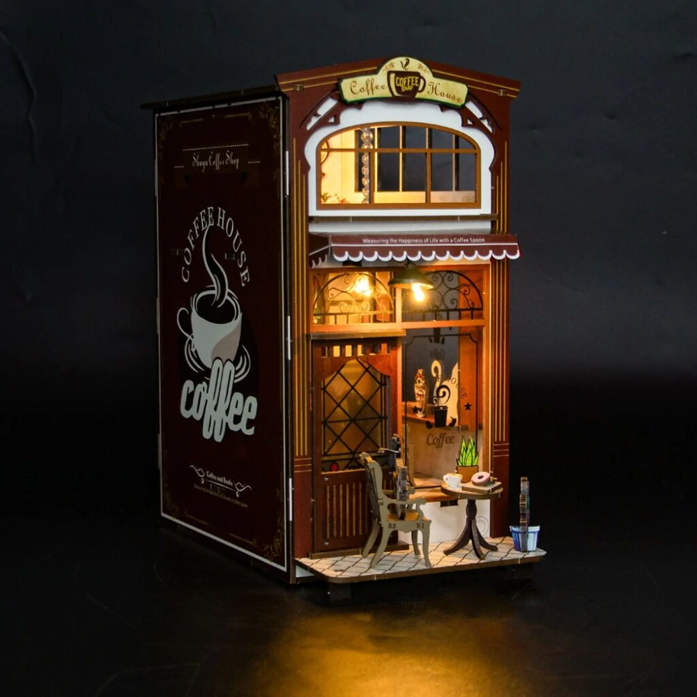 2Kids Toys 3D skládačka Zarážka na knihy Miniatura domečku Kavárna