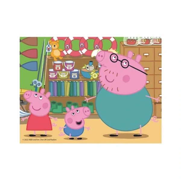 Dino Dřevěné obrázkové kostky Peppa Pig 12 kostek