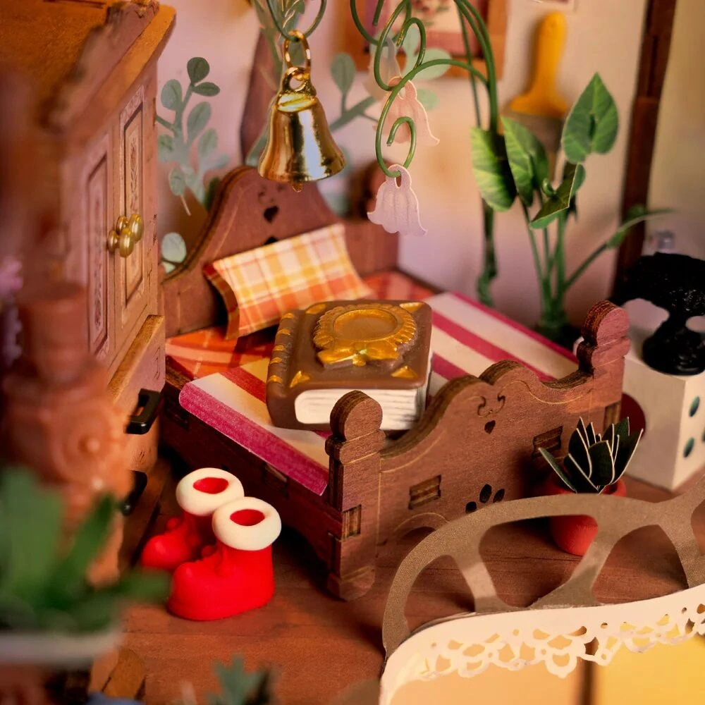 RoboTime 3D dřevěná skládačka Miniatura domečku Lesní chaloupka z pařezu