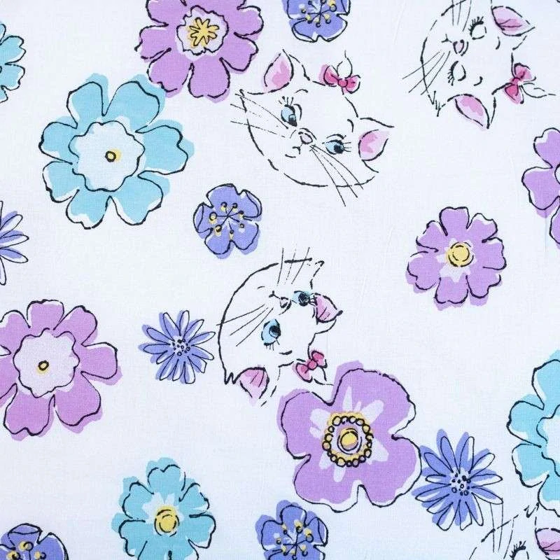JERRY FABRICS Povlečení Kočička Marie Floral Bavlna, 140/200, 70/90 cm