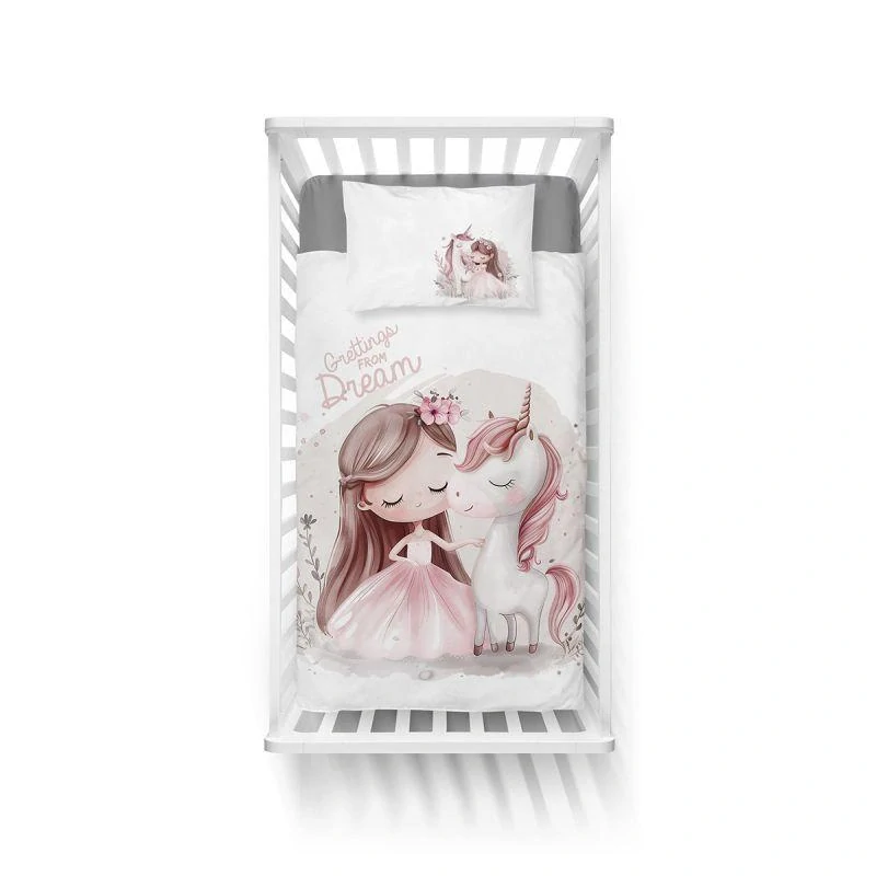 DETEXPOL Povlečení do postýlky Jednorožec dream B Bavlna, 100/135, 40/60 cm