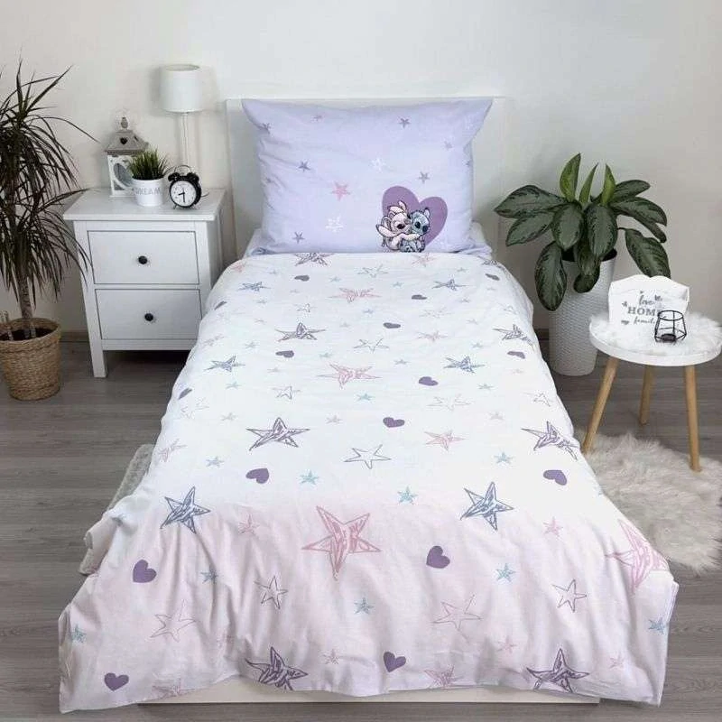 JERRY FABRICS Povlečení Lilo and Stitch Heart Bavlna, 140/200, 70/90 cm