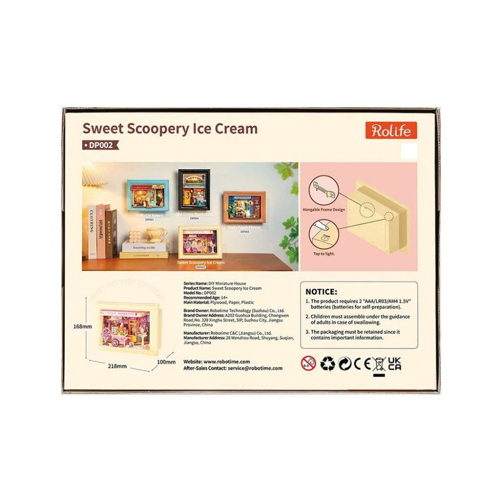 RoboTime 3D dřevěná skládačka v rámečku Zmrzlinářství Sweet Scoopery