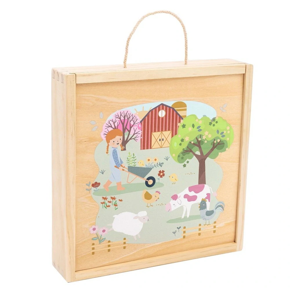 2Kids Toys Puzzle v dřevěné krabici Čtyři roční období