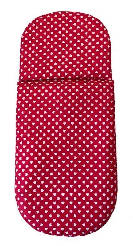 SDS Peřinky do kočárku pro panenky Srdíčka velká červená_Srdíčka malá červená Bavlna, výplň: Polyester, 1x 27x40 cm / 25x20 cm