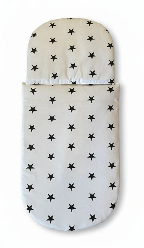 SDS Peřinky do kočárku pro panenky Puntíky bílá_Hvězdičky bílá Bavlna, výplň: Polyester, 1x 27x40 cm / 25x20 cm