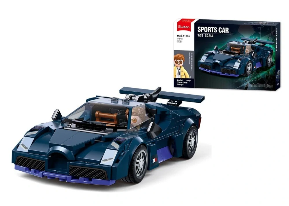 Sluban Model Bricks M38-B1508 Sportovní vůz modrý v měřítku 1:32