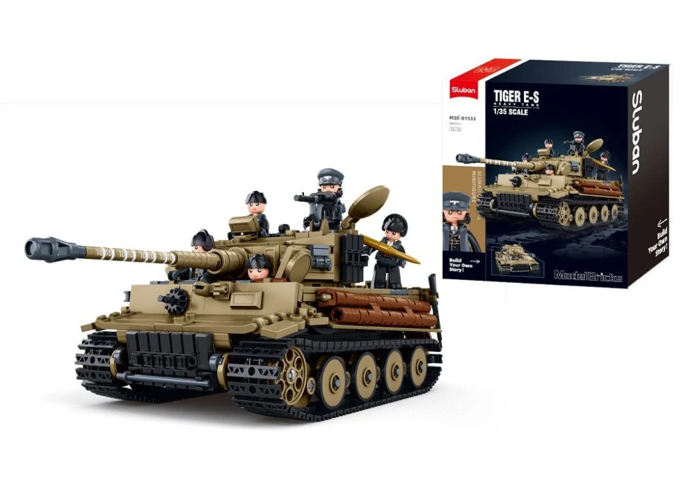 Sluban Model Bricks M38-B1533 Těžký tank Tiger E-S 1944 v měřítku 1:35