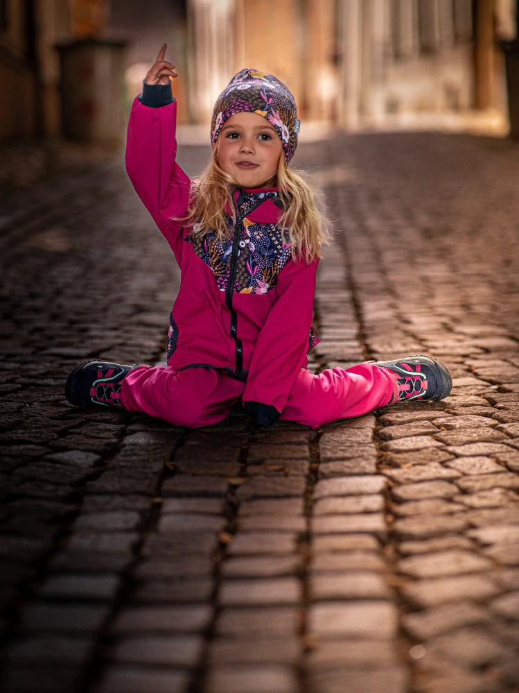 Unuo Batolecí softshellové kalhoty s fleecem Fuchsiová 92/98 SLIM