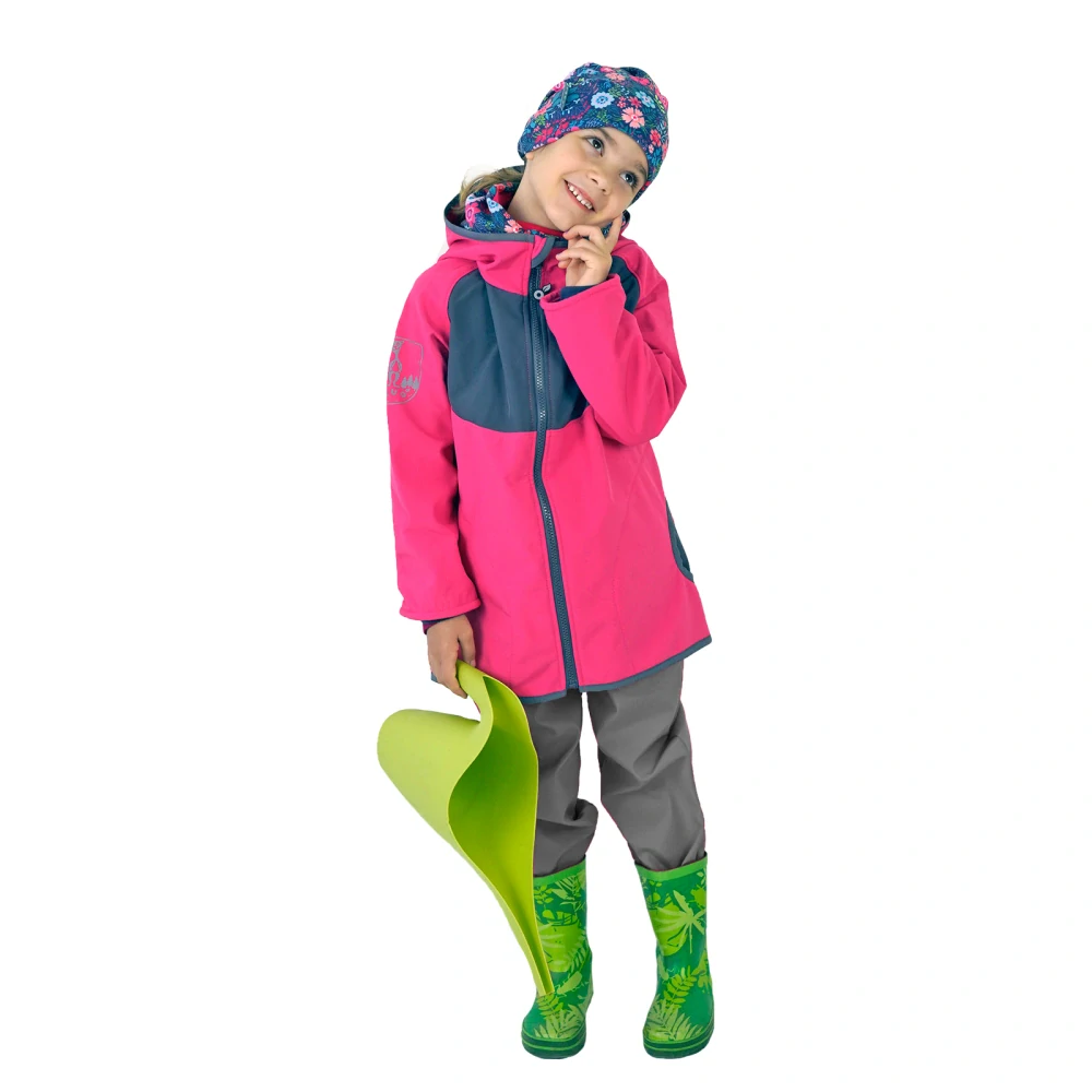 Unuo Dětské softshellové kalhoty s fleecem Basic Tm. šedá 116/122