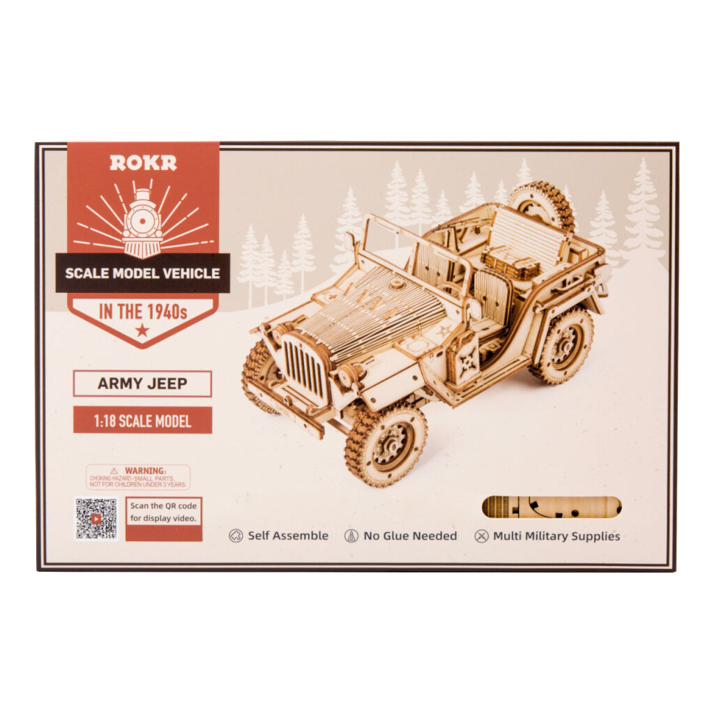 RoboTime 3D dřevěná skládačka Vojenský džíp