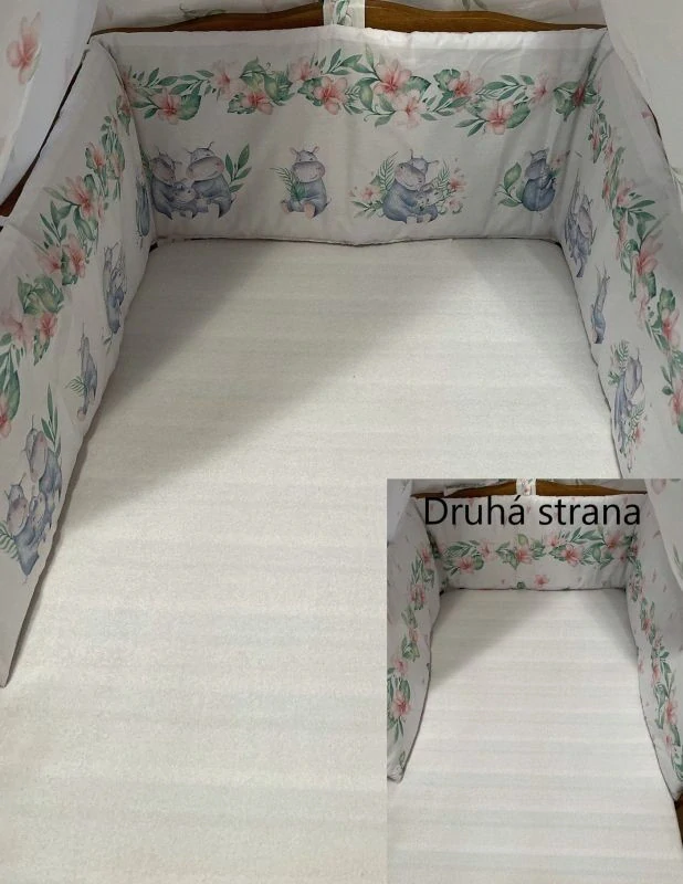 SDS Souprava do postýlky 4D Hrošíci rodina/Hrošíci baby Bavlna