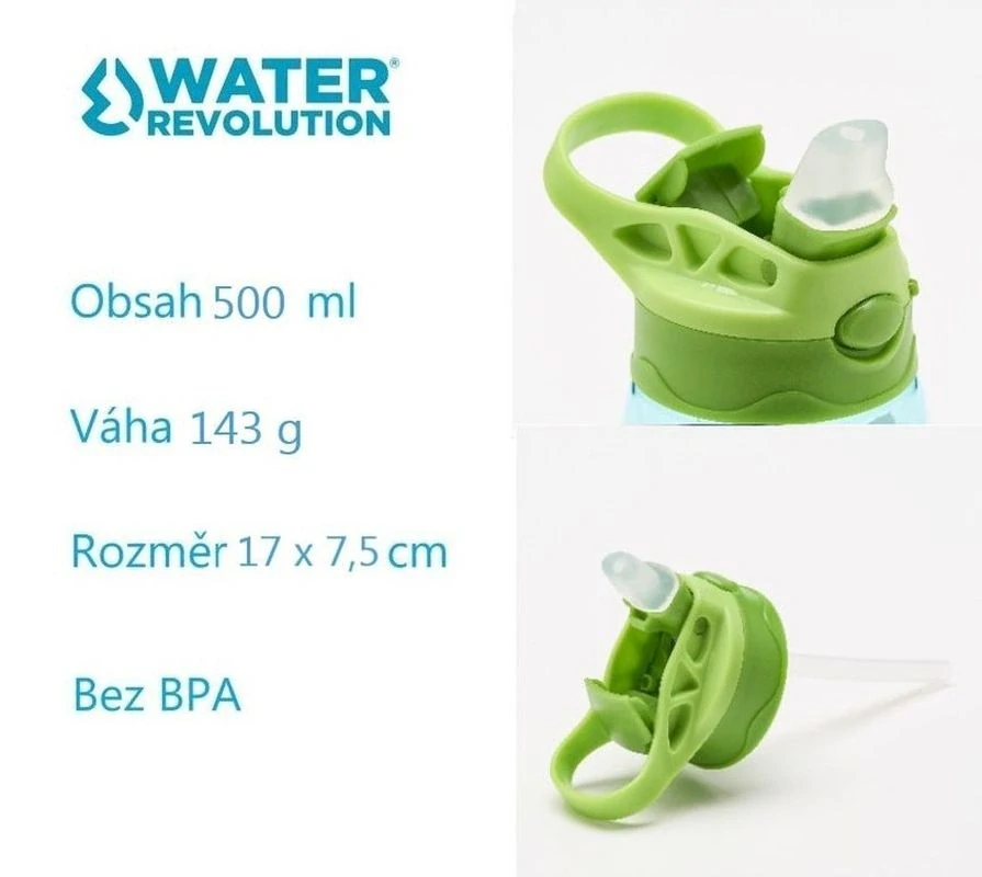 Water Revolution Dětská Tritanová láhev na pití Dinoland green Tritan, 500 ml