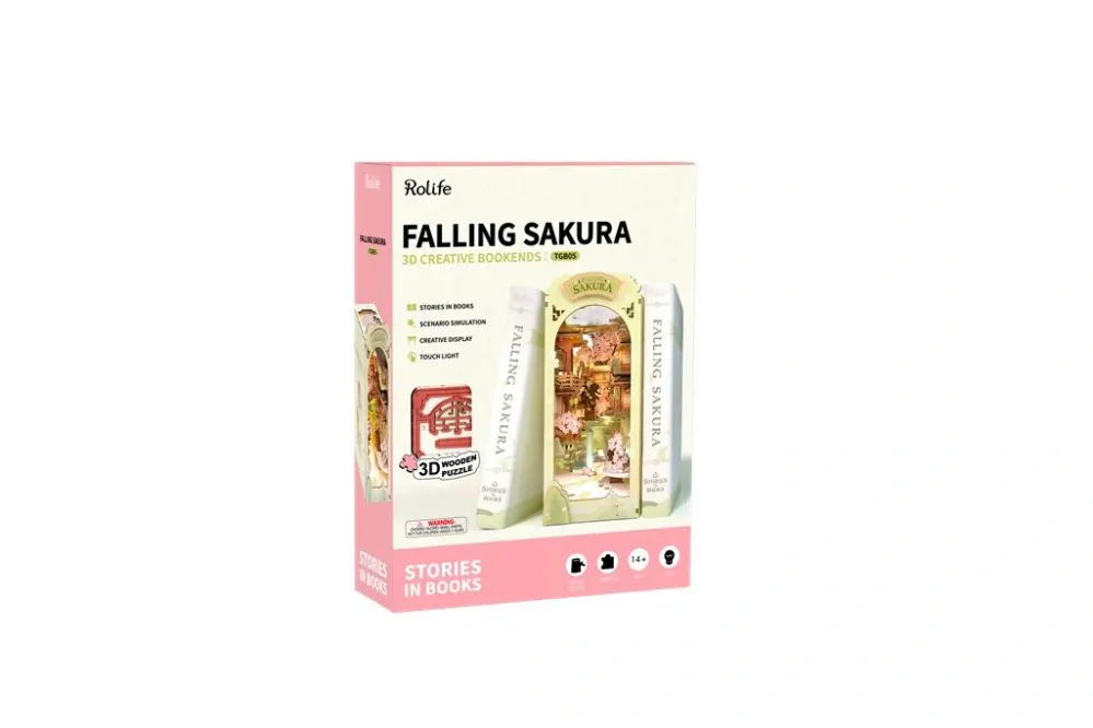 RoboTime 3D skládačka Zarážka na knihy Miniatura domečku Sakura