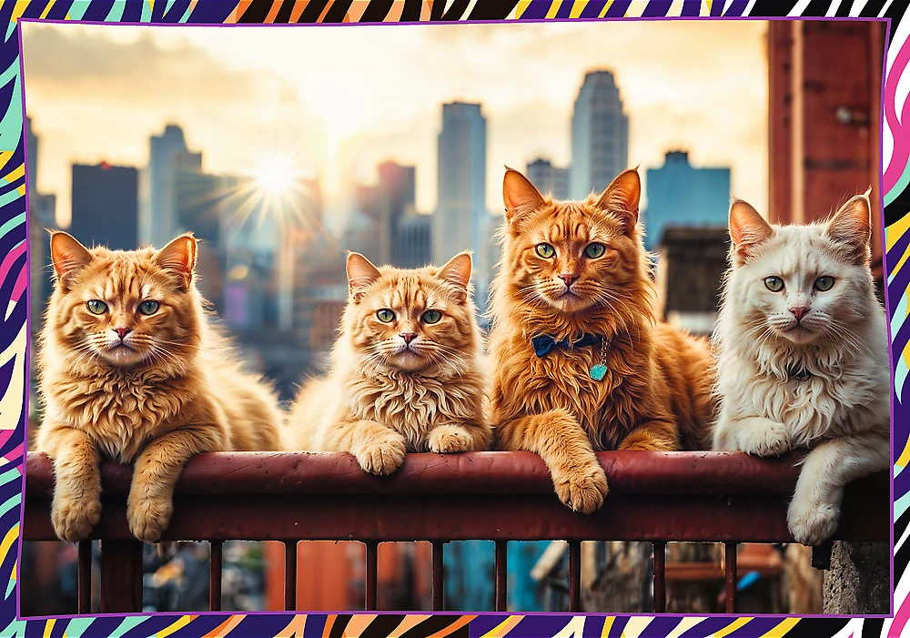 TREFL Puzzle Zábavná zvířata 4x250 dílků