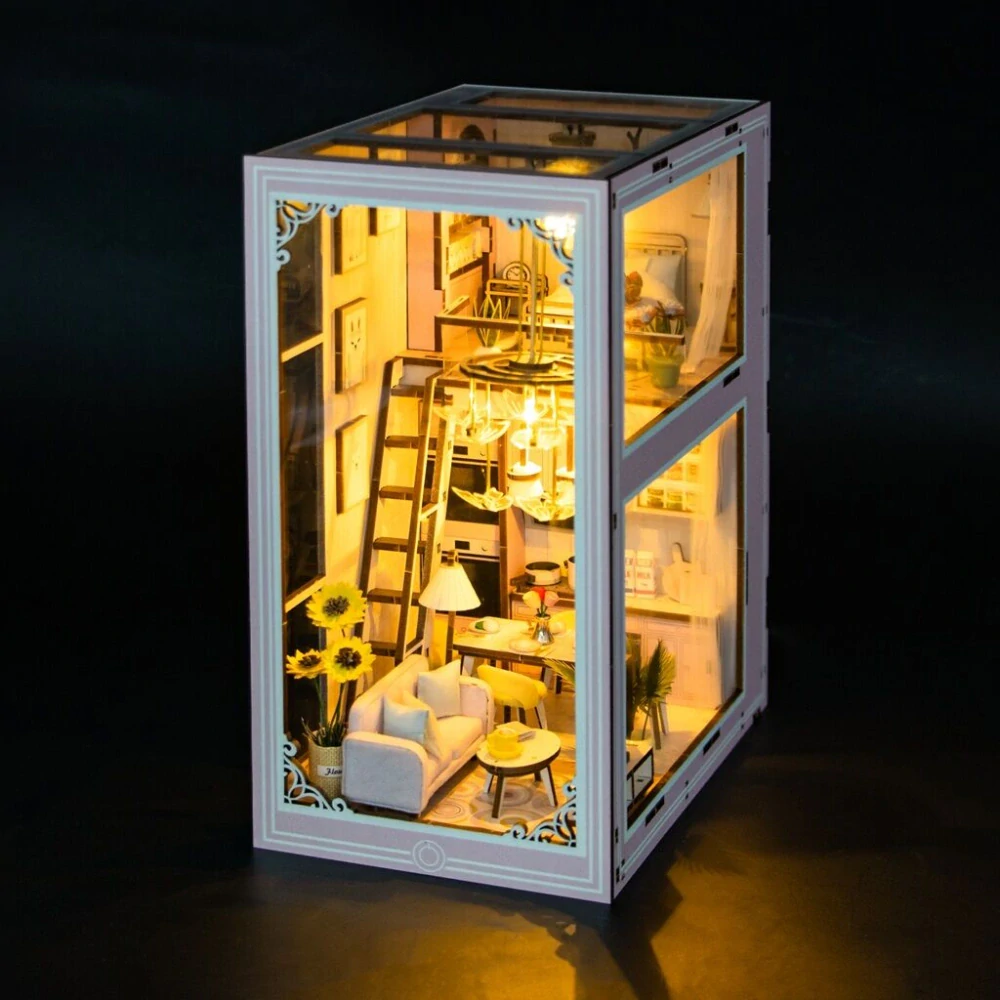 2Kids Toys 3D skládačka Zarážka na knihy Miniatura domečku Růžový mezonet