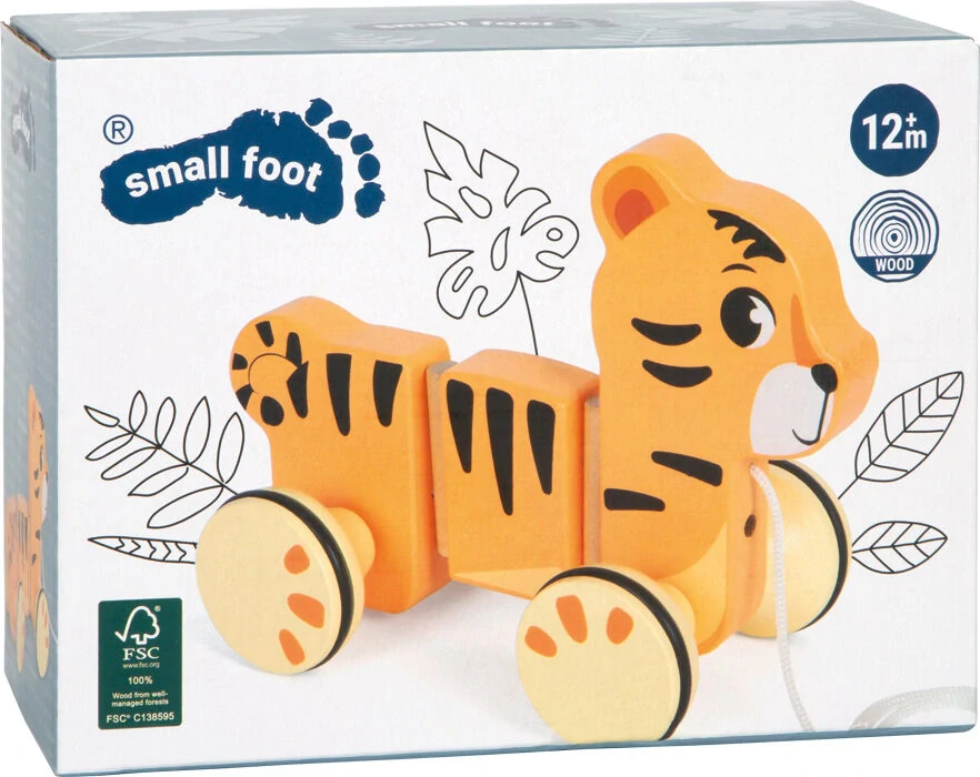 small foot Dřevěná tahací hračka Tygr