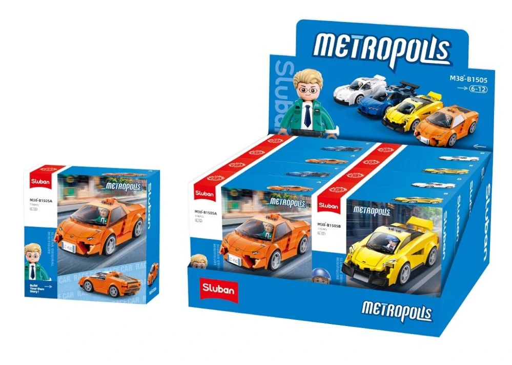 Sluban Metropolis M38-B1505C Závodní auto modré