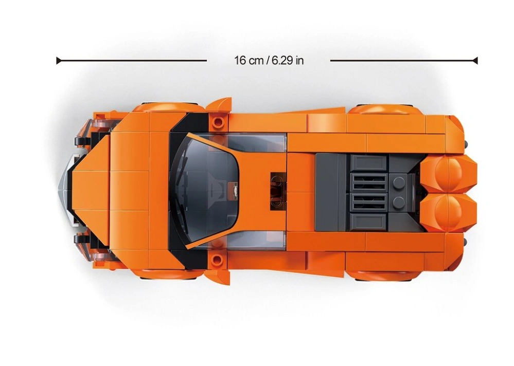 Sluban Model Bricks M38-B1509 Sportovní vůz oranžový v měřítku 1:32