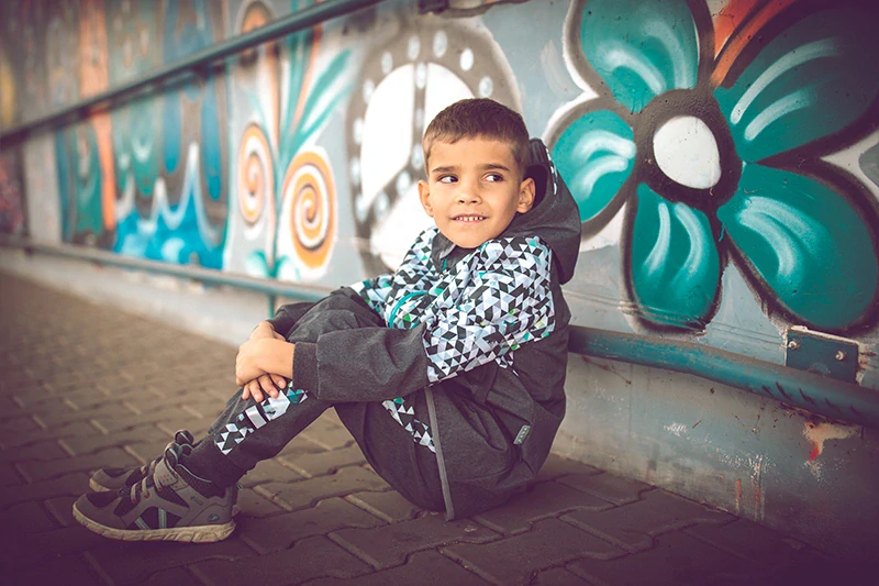 Unuo Dětská softshellová bunda s fleecem Street Tm. šedá Metricon Kluk 116/122