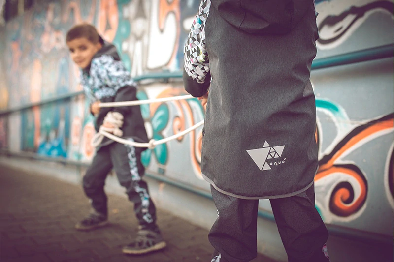 Unuo Dětská softshellová bunda s fleecem Street Tm. šedá Metricon Holka 146/152