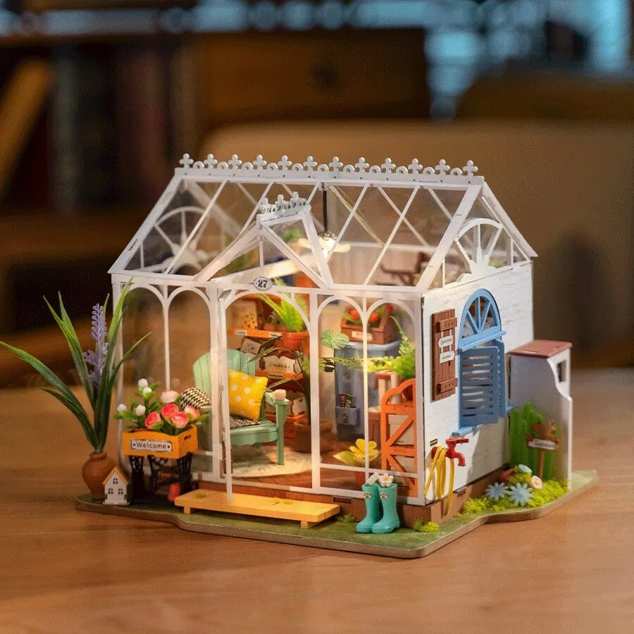 RoboTime 3D dřevěná skládačka Miniatura domečku Vysněný zahradní dům
