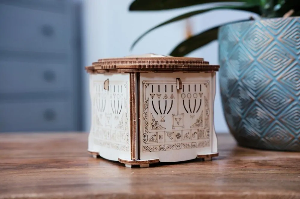 EscapeWelt 3D dřevěná skládačka hlavolamu Secret Lock Box