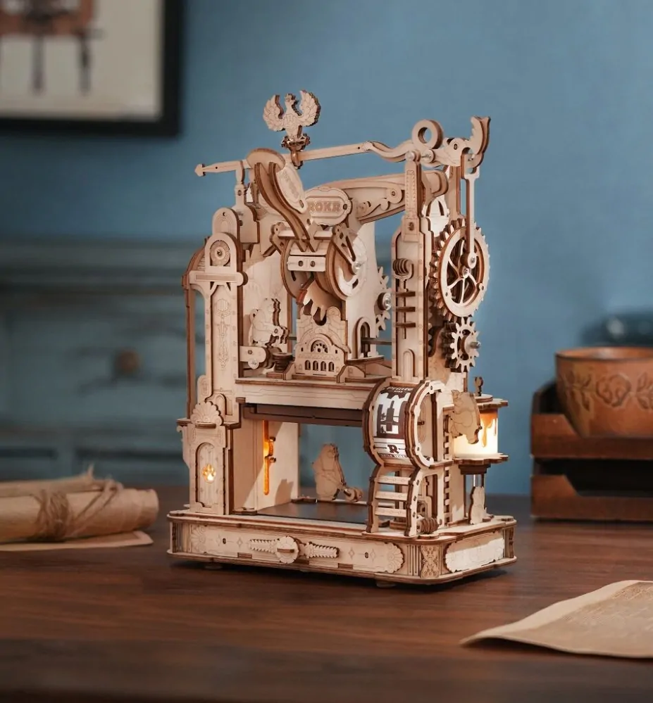 RoboTime 3D dřevěná mechanická skládačka Tiskařský lis