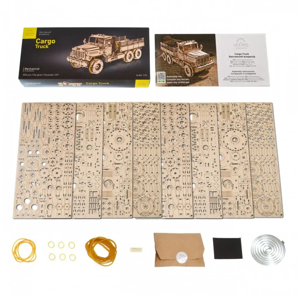 Ugears 3D dřevěné mechanické puzzle Nákladní auto CARGO
