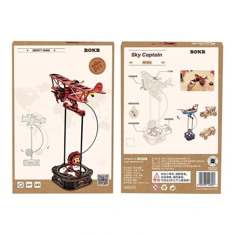 RoboTime 3D mechanická skládačka Dvojplošník s kyvadlem