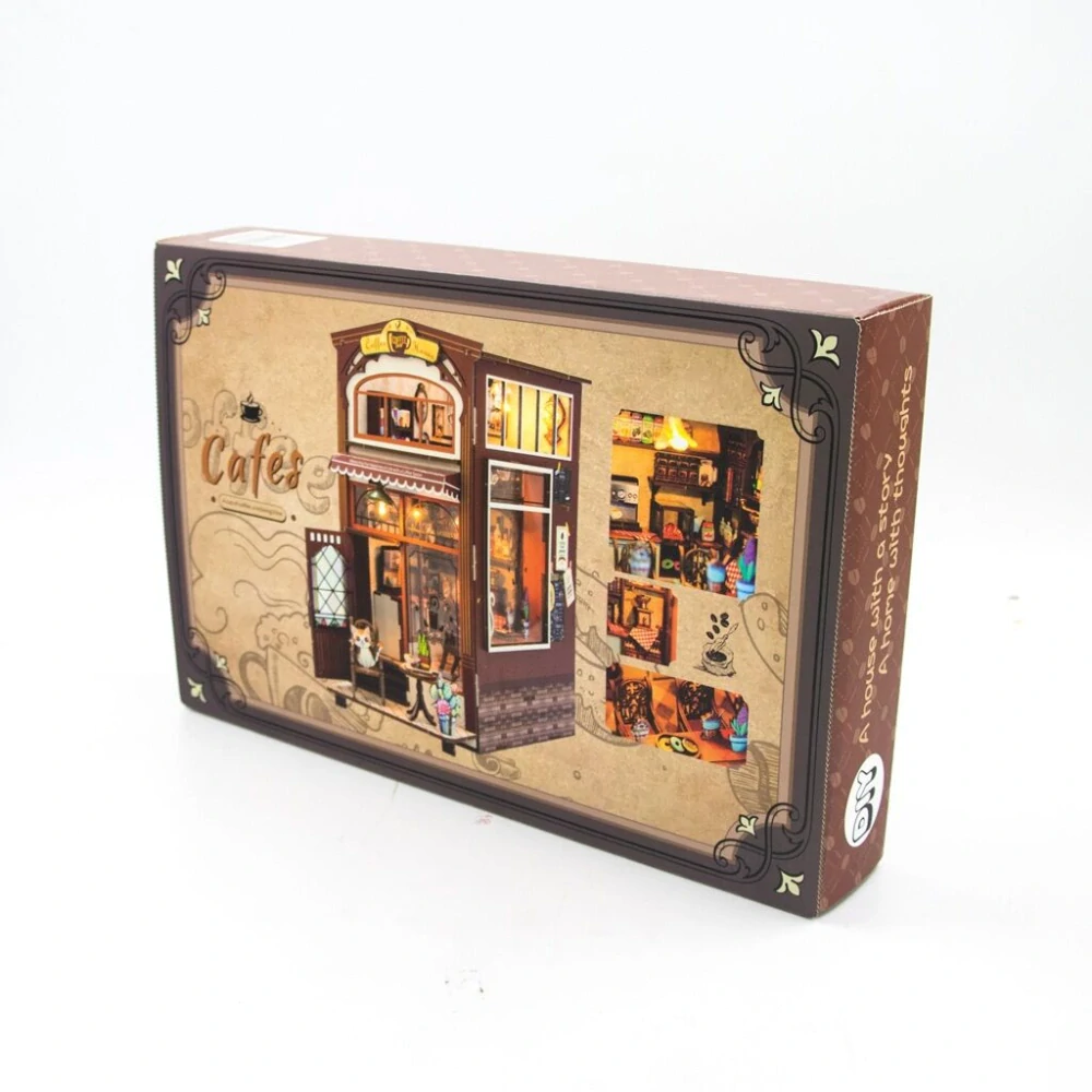 2Kids Toys 3D skládačka Zarážka na knihy Miniatura domečku Kavárna