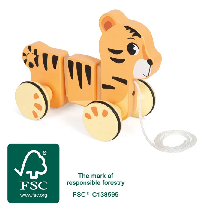 small foot Dřevěná tahací hračka Tygr