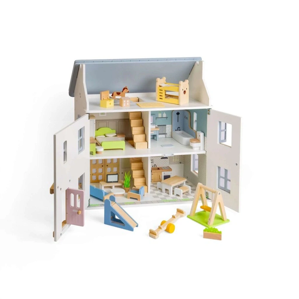 Bigjigs Toys Dřevěný nábytek do domečku pro panenky Ložnice