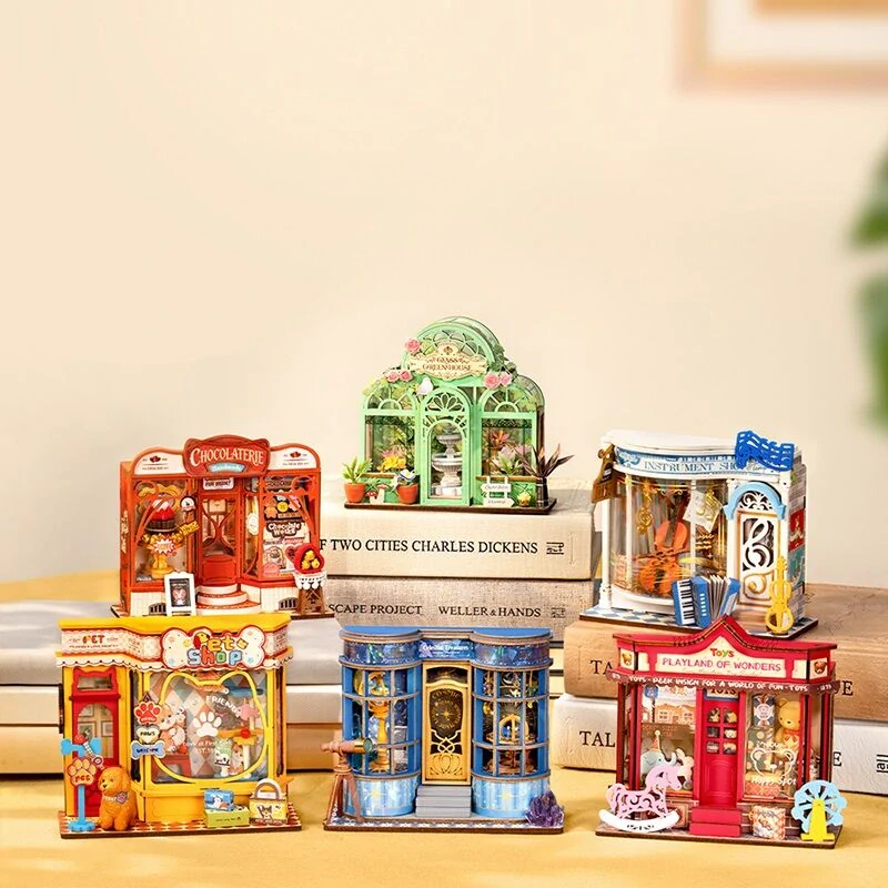 RoboTime 3D dřevěná skládačka Miniatura domečku mini Hračkářství