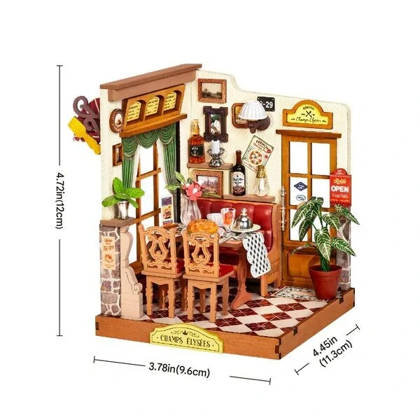 RoboTime 3D dřevěná skládačka Miniatura domečku Bistro na Champs-Élysées