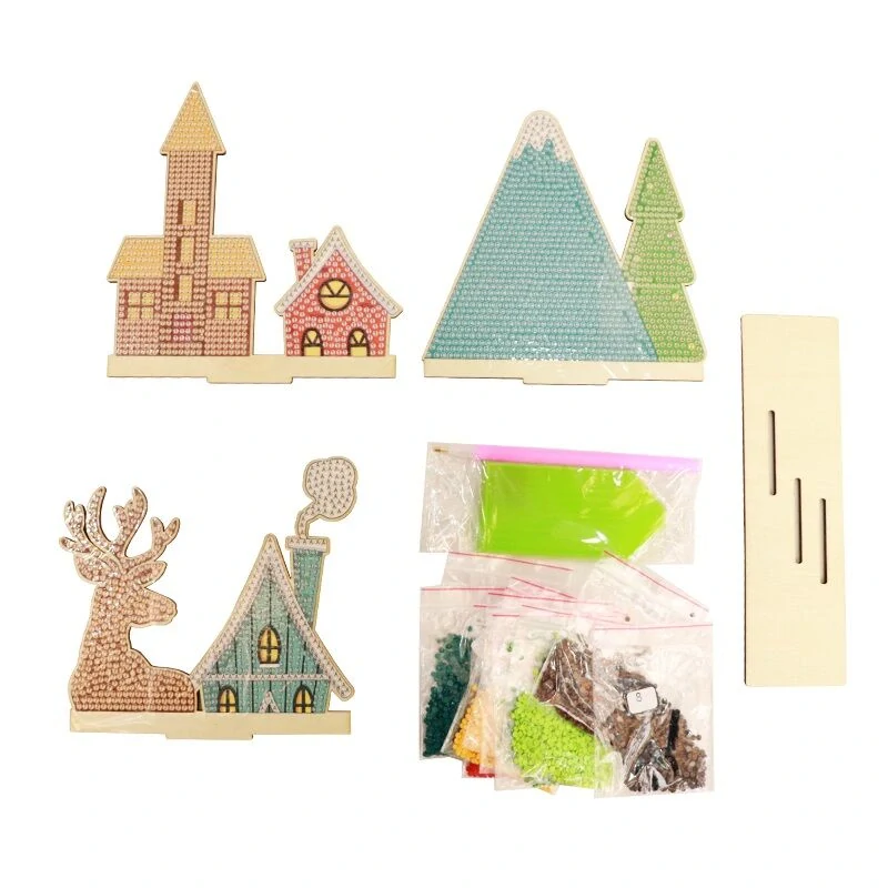 2Kids Toys Diamantové malování se stojanem Sobí vesnice