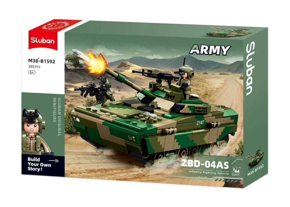 Sluban Army M38-B1592 Bojové vozidlo pěchoty ZBD-04AS v měřítku 1:44