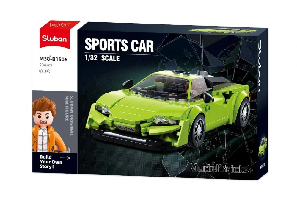 Sluban Model Bricks M38-B1506 Sportovní vůz zelený v měřítku 1:32