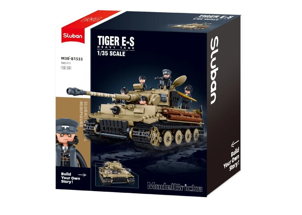 Sluban Model Bricks M38-B1533 Těžký tank Tiger E-S 1944 v měřítku 1:35