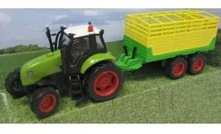 Kids Globe Traktor kovový s přívěsem se světlem a zvukem