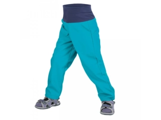 Unuo Batolecí softshellové kalhoty bez zateplení Modrozelená Aqua 74/80